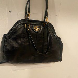 GUCCI Calfskin Medium Re(Belle) Top Handle Bag Black